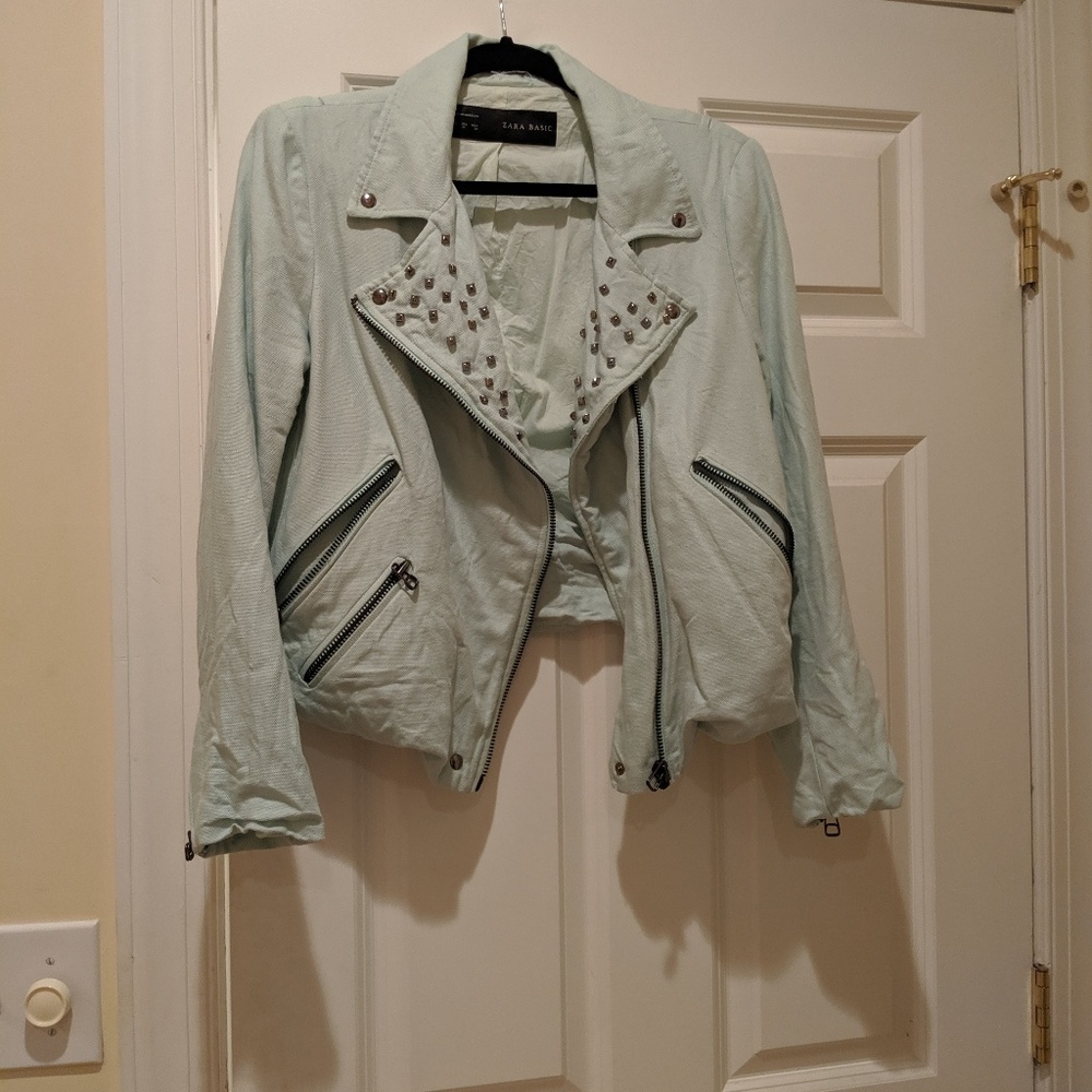 Zara Basic Studded Moto Jacket